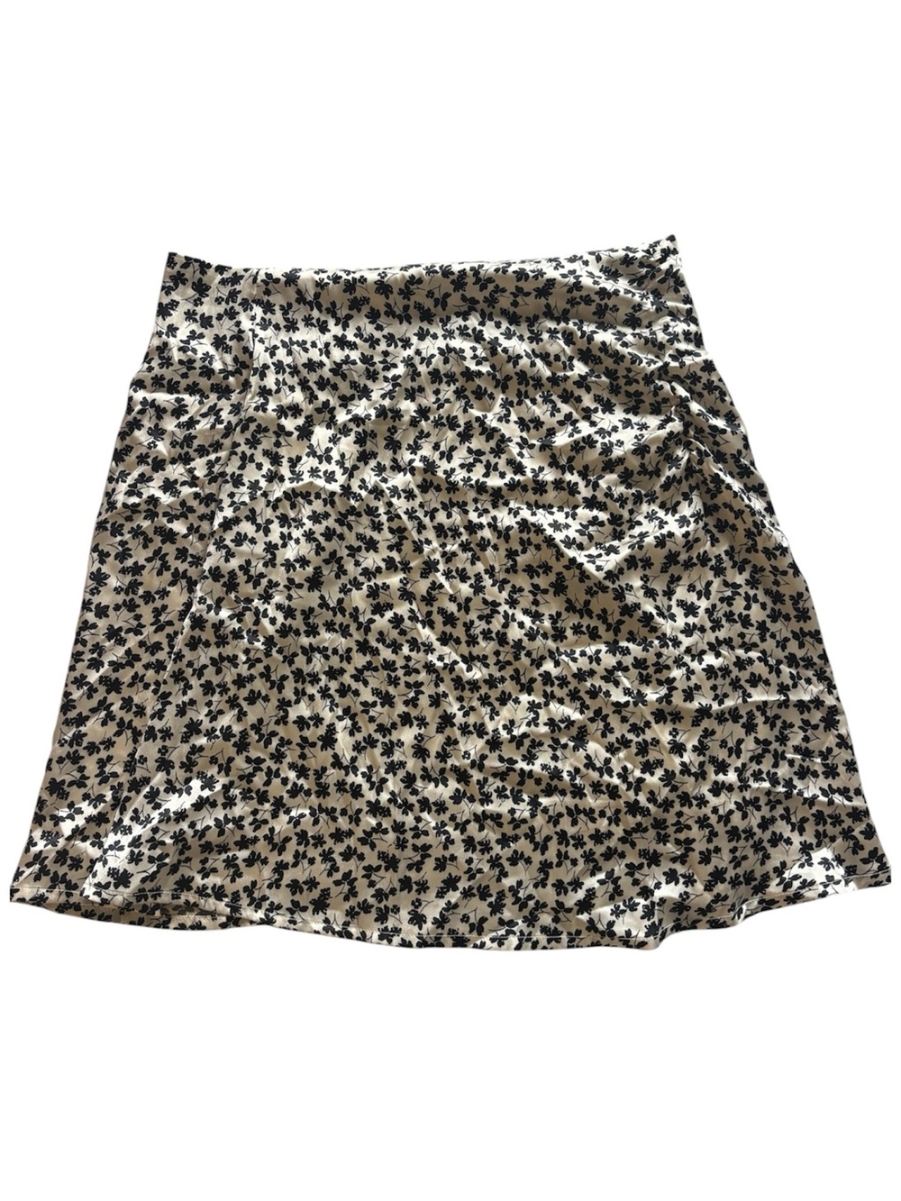 Lulu's Cream Mini Skirt with Black Floral Print